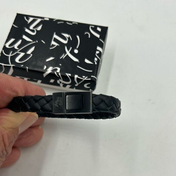 Men’s Saks Fifth Avenue leather braided bracelet